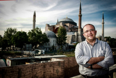 [ Serhan with Hagia Sophia in the background, Istanbul, Turkey ]