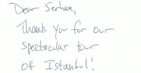 [ Dan Brown's thank you note to Serhan]